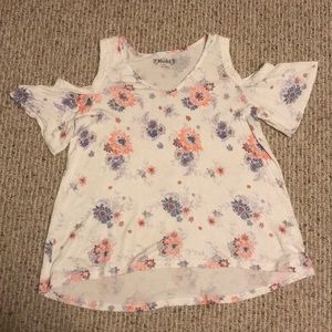 white floral flowy top